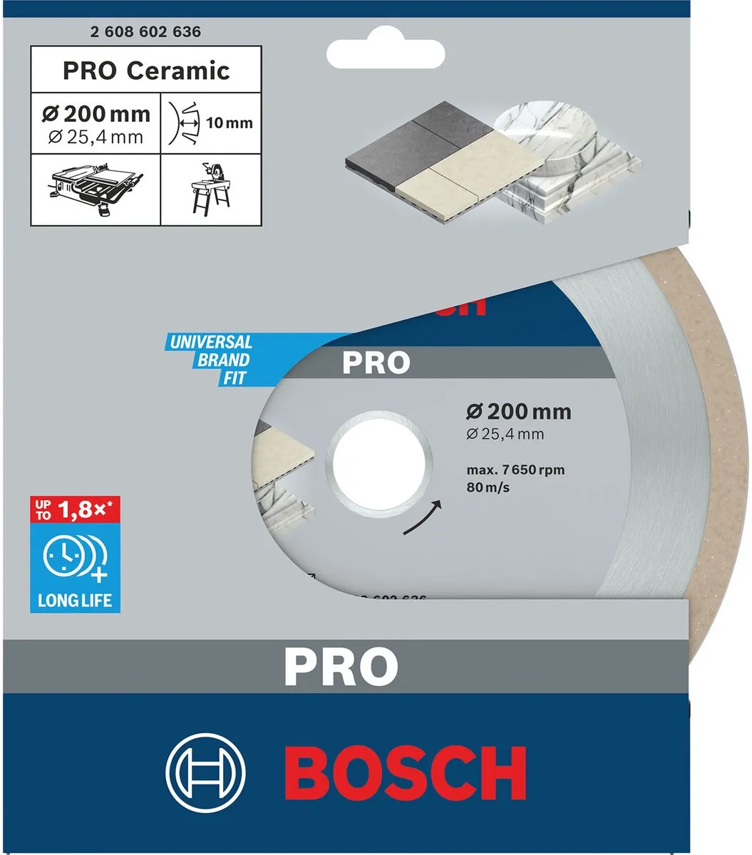 Bosch Professional Diamantschijf Best Ceramic 200mm - Glas - Ø25,4mm