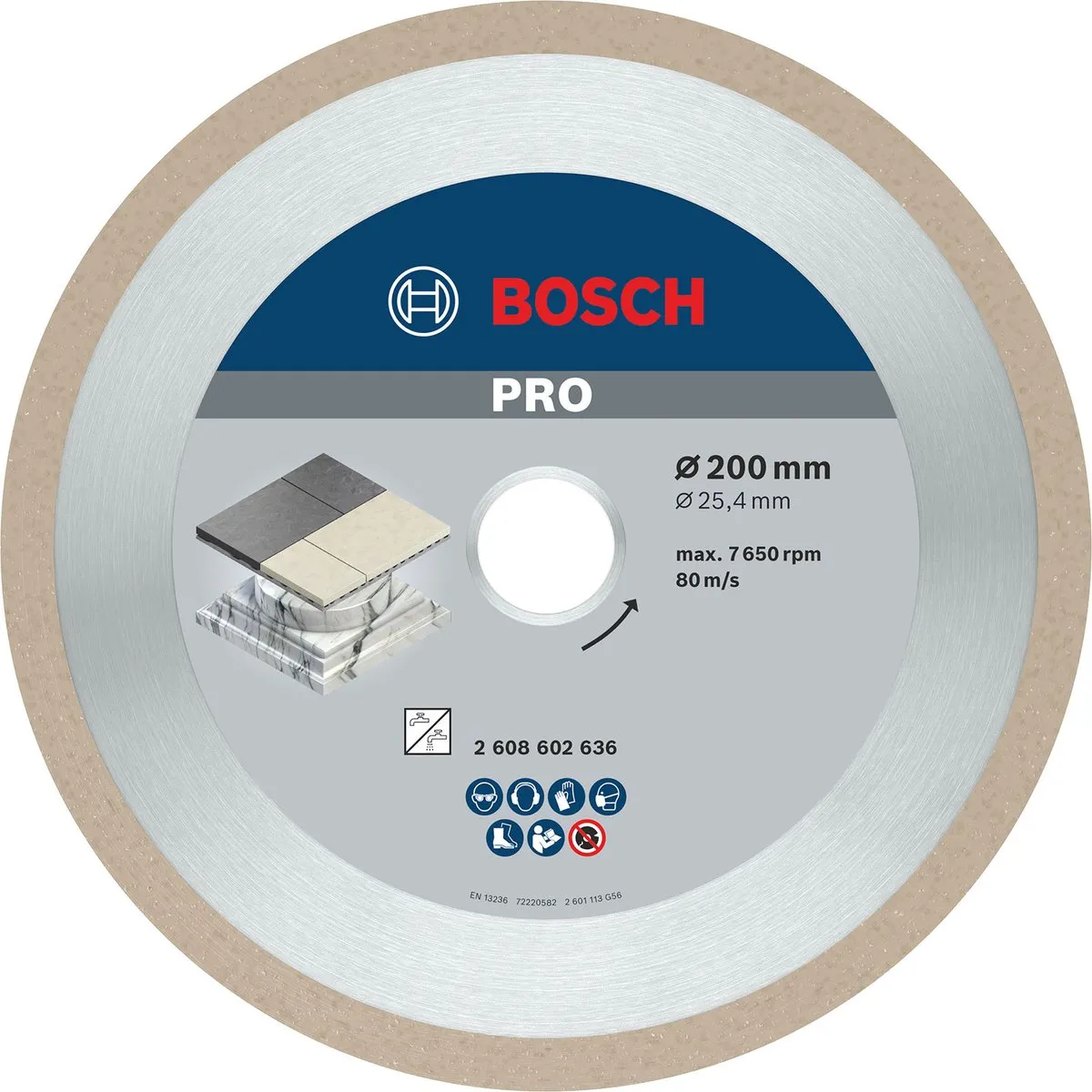Bosch Professional Diamantschijf Best Ceramic 200mm - Glas - Ø25,4mm - afbeelding 6 van 6