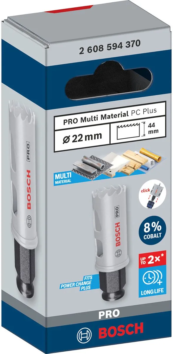 Bosch Professional Multi Materiaal PC Plus Gatenzaag 22mm