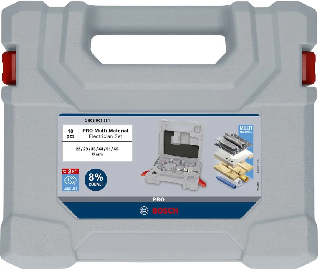 Bosch Professional PRO Multimateriaal Gatzaag Q-Lock Houderset 10-delig