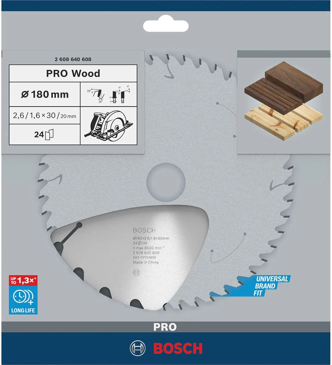 Bosch Professional Cirkelzaagblad Optiline 180mm - Hout/Metalen - 24 Tanden