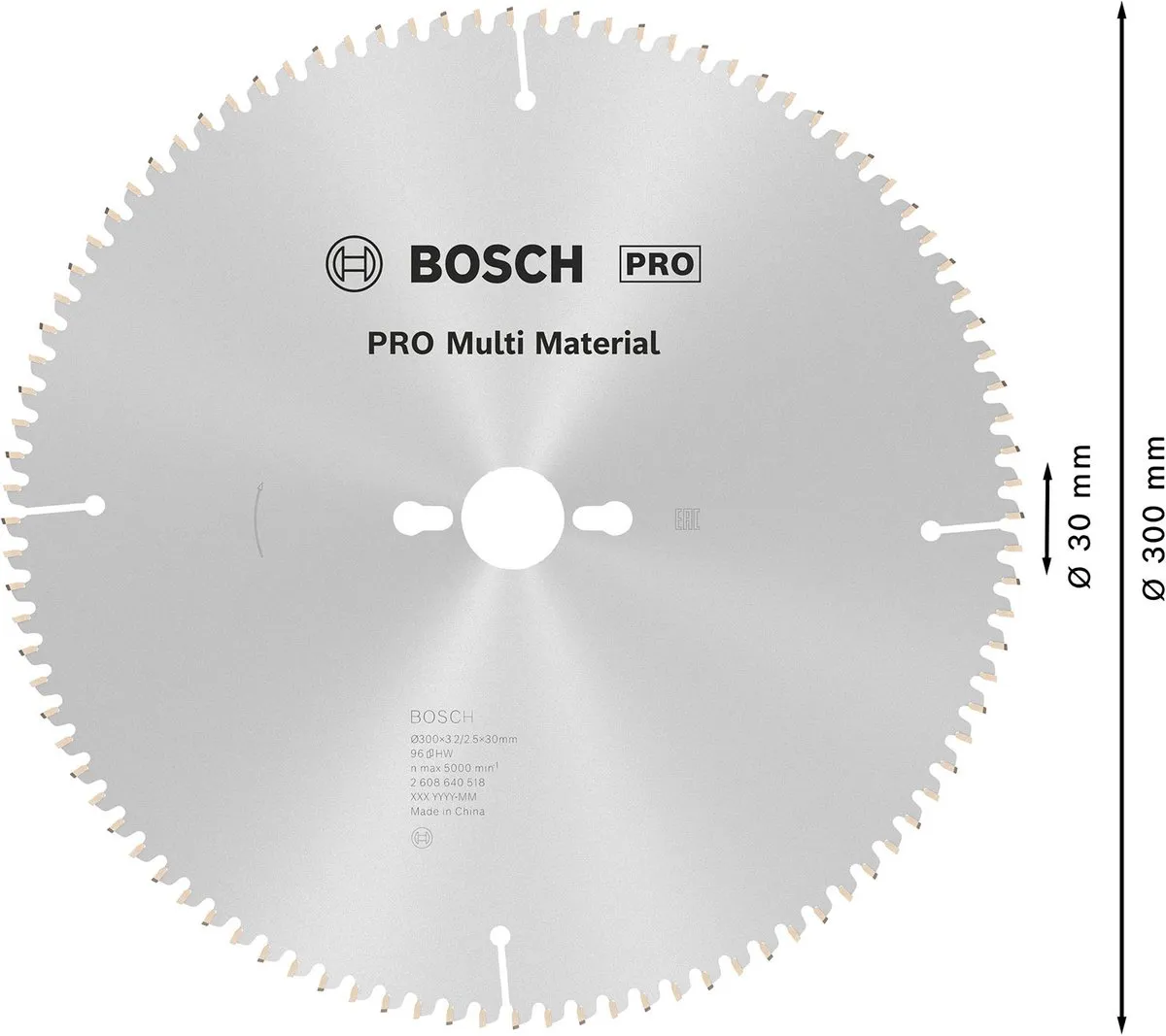 Bosch Professional Cirkelzaagblad CIRKZB MULTI K/V & T 300x32mm 96T