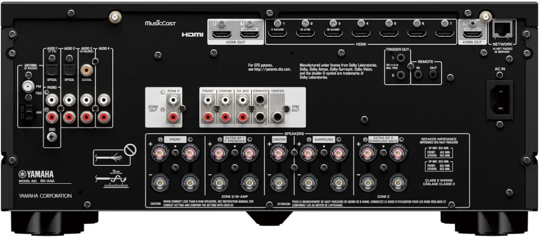 Yamaha RX-A4A AV Receiver - 7x HDMI, 2 Zones - Zwart - afbeelding 2 van 5