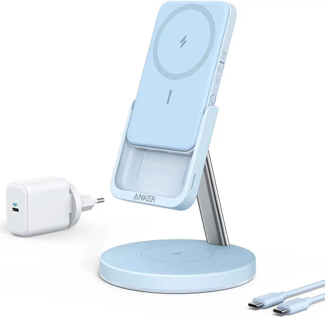 Anker 633 PowerWave MagGo 2-in-1 Geschikt voor Draadloos Opladen met Magnetische