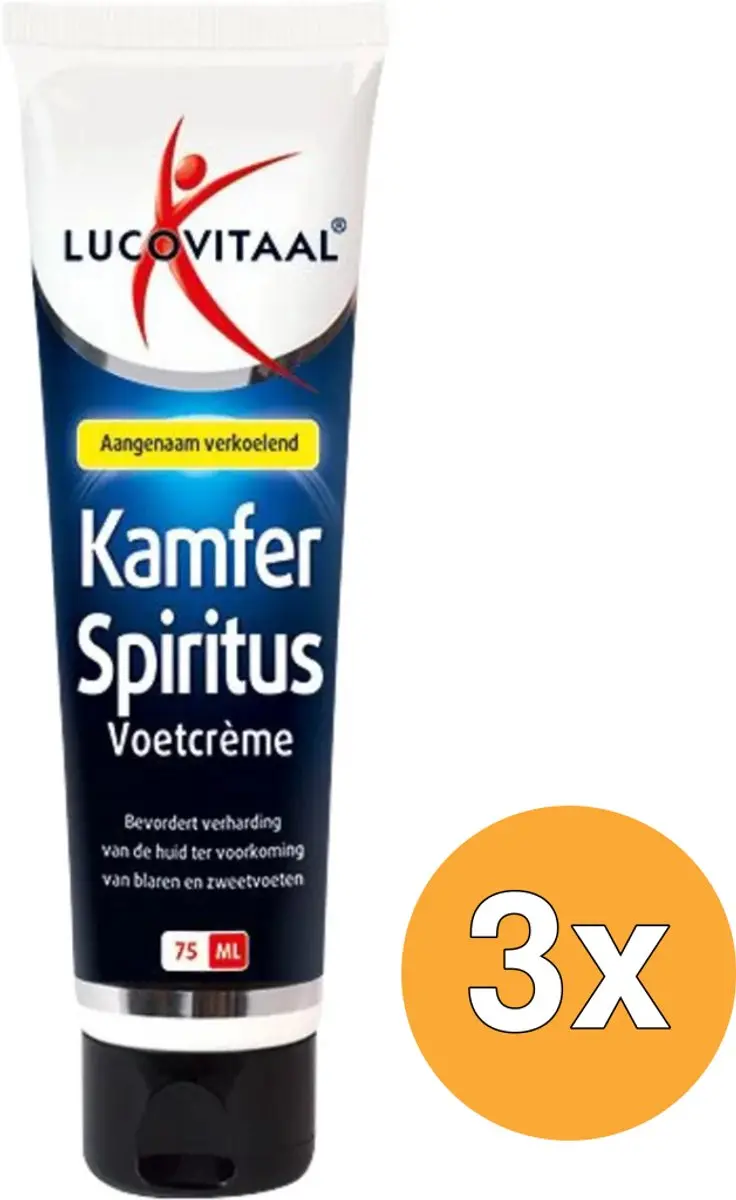 3x Lucovitaal Kamfer Spiritus Voetcrème (75 ml)