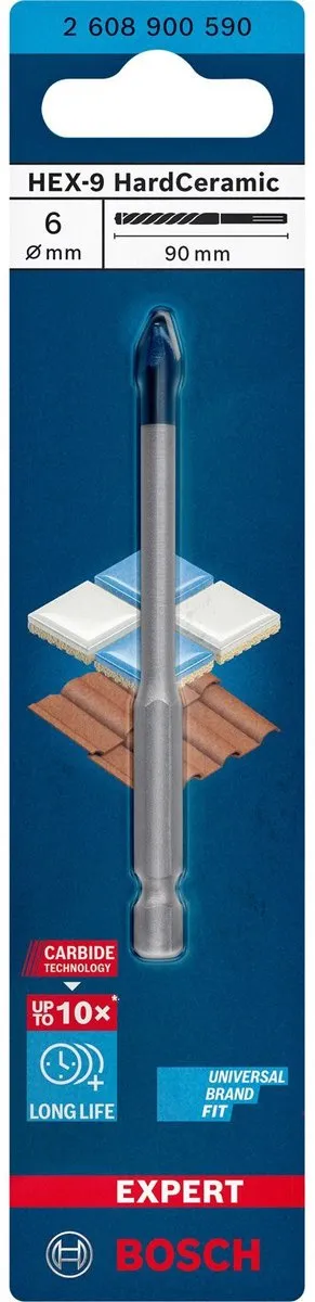 Bosch Professional EXPERT HEX-9 HardCeramic Tegelboor 6mm - 90mm - afbeelding 6 van 6
