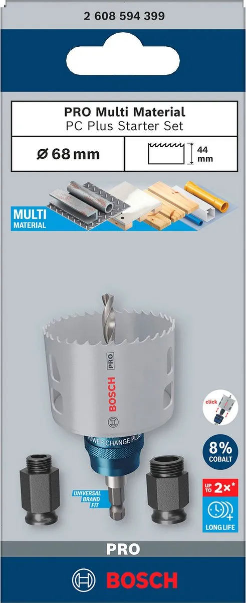 Bosch Professional Multi Materiaal PC Plus Gatenzaag 68mm - Starterset