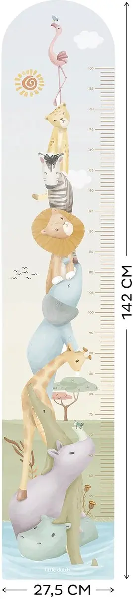 Little Dutch Groeimeter Muursticker Safari - Geel