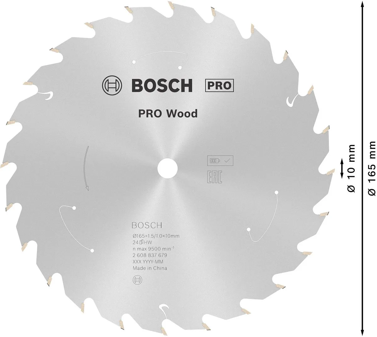 Bosch Professional Wood Accuzaagblad 165x1,5x10mm