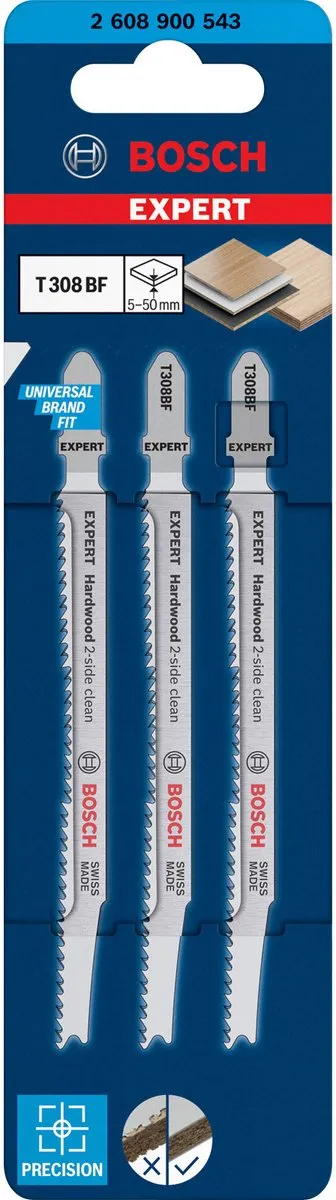 Bosch Professional T 308 BF Hardhout Decoupeerzaagbladen - 3x