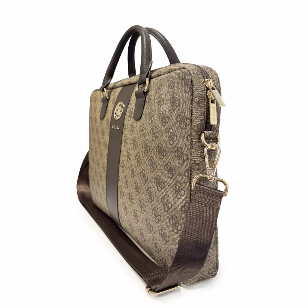 Guess Laptoptas 16 inch 15275 - 3 Vakken - Bruin