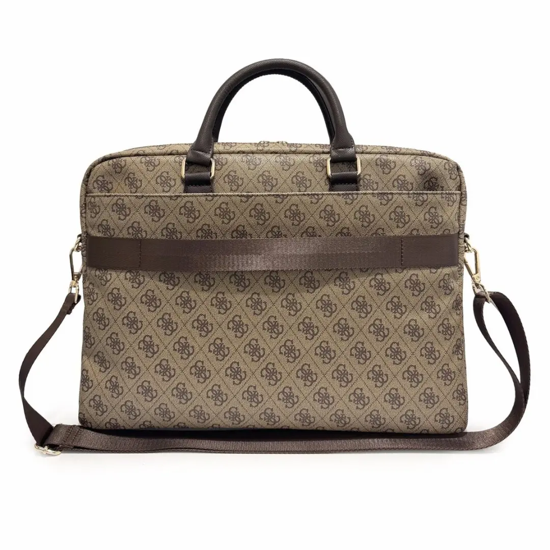 Guess Laptoptas 16 inch 15275 - 3 Vakken - Bruin