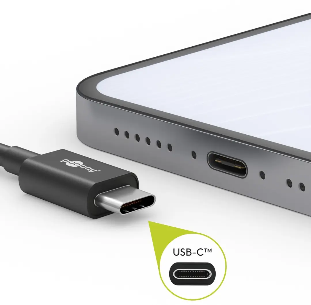 Goobay 45040 USB-C Voeding 15W - 1,5m - Zwart
