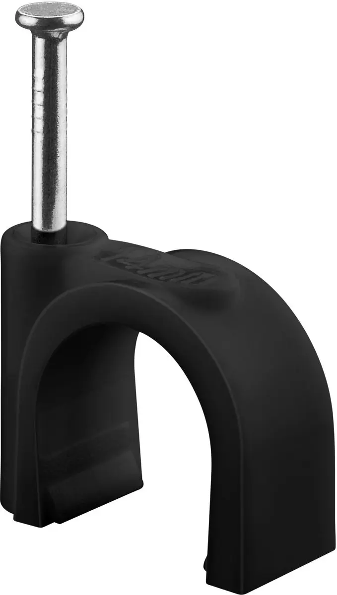Goobay kabelklem zwart voor kabels tot 14 mm met stalen spijker voor wandmontage