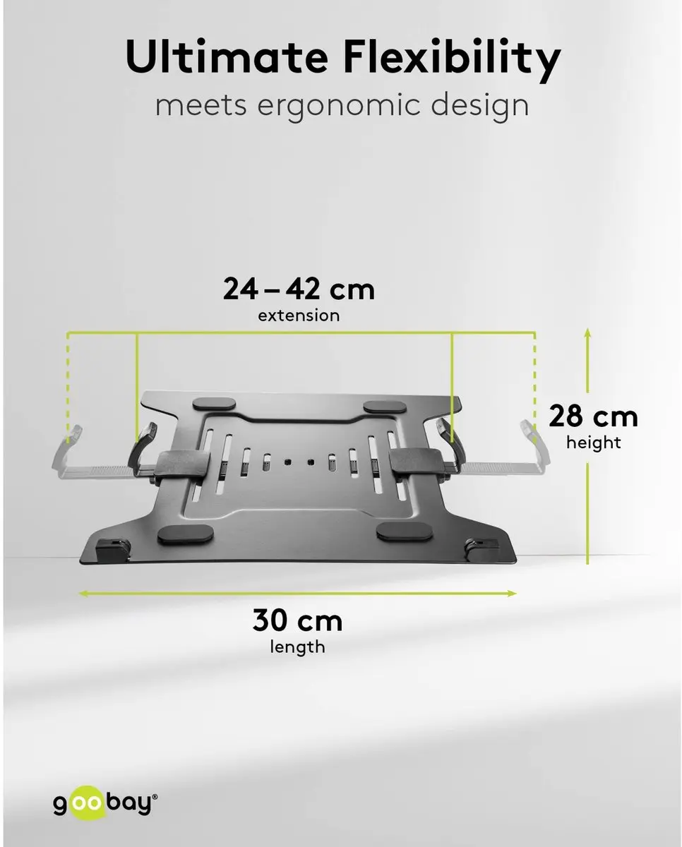 Goobay Laptopbeugel Monitorarm 10-15,6" - Max 4,5 kg - Zwart