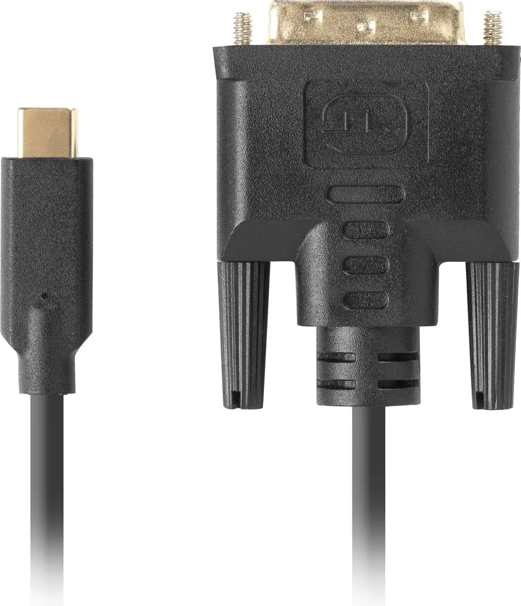 Lanberg USB-C naar DVI-D Adapterkabel 3M - Zwart - afbeelding 3 van 4