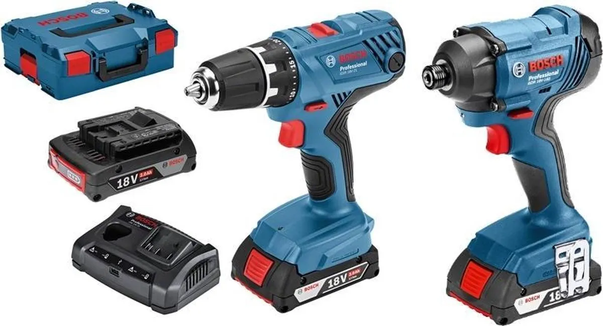Bosch Professional GSR 18V-21 GDR 18V-160 Combiset - 2x 2.0Ah Accu