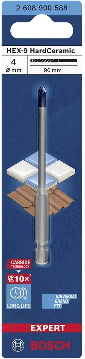 Bosch Professional EXPERT HEX-9 HardCeramic Tegelboor 4mm - 90mm - afbeelding 6 van 6