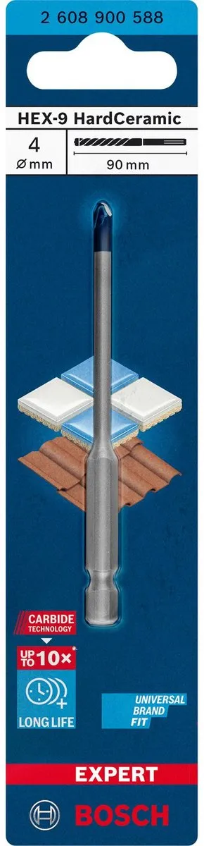 Bosch Professional EXPERT HEX-9 HardCeramic Tegelboor 4mm - 90mm