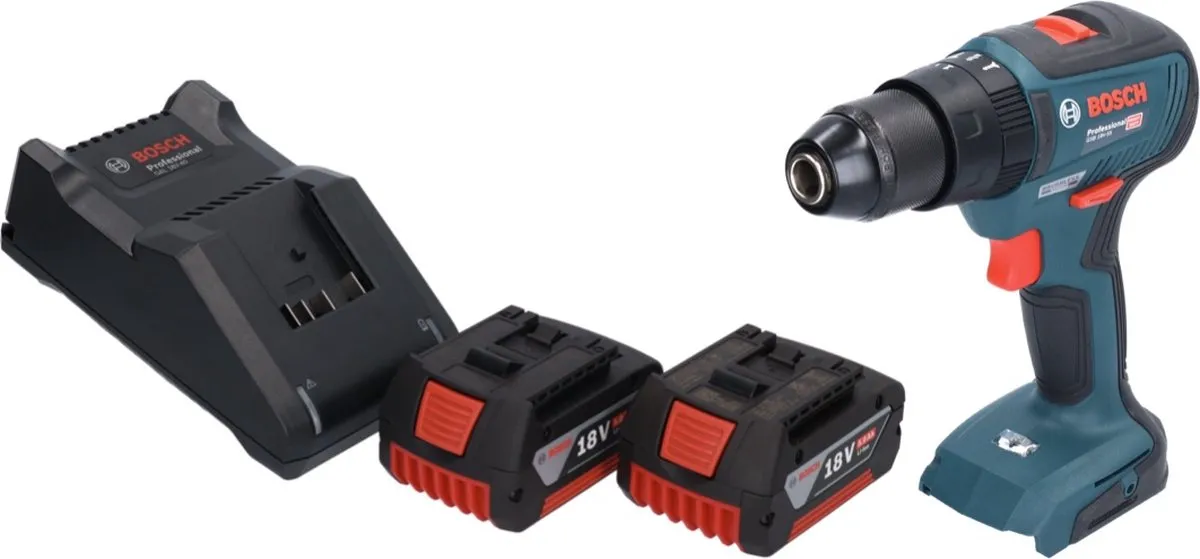 Bosch Professional GSB 18V-55 Klopboormachine - 55Nm Borstelloos - 2x 5.0Ah Accu