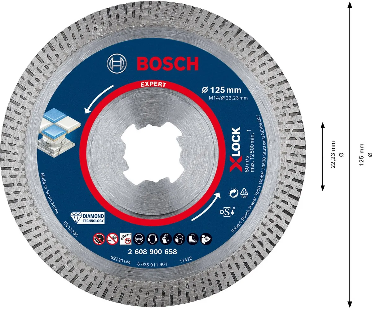 Bosch Professional EXPERT HardCeramic X-LOCK 2608900658 Diamantslijpschijf 125mm Metaal