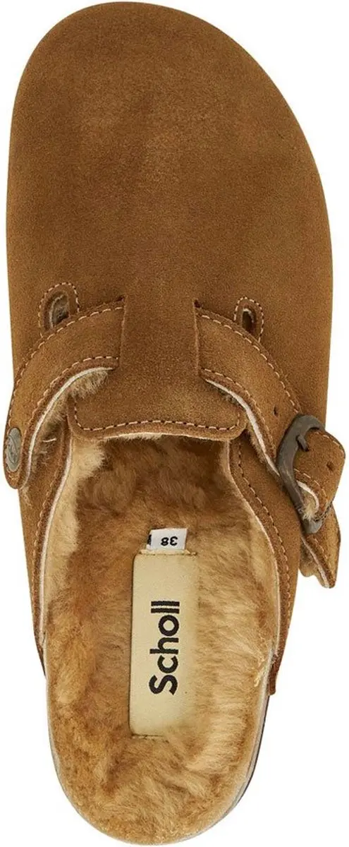 Scholl FAE NEW F Suede Clogs - Taupe - Maat 38