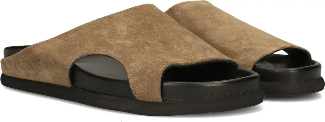 Shabbies Inga Close Slippers - Dames - Taupe - Maat 42