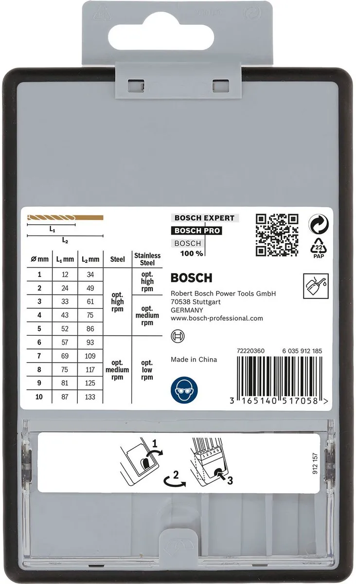 Bosch Professional Robustline HSS-CO Set 1-10mm - Metaal - 10 Stuks