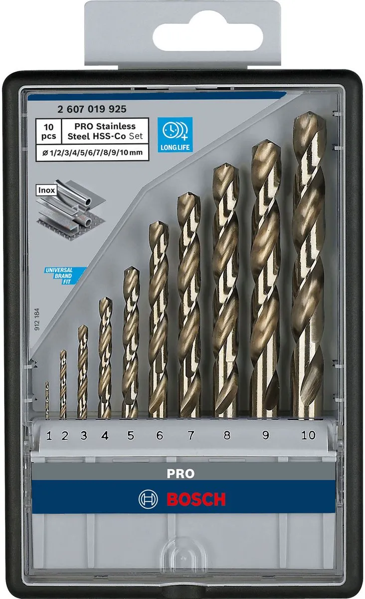 Bosch Professional Robustline HSS-CO Set 1-10mm - Metaal - 10 Stuks
