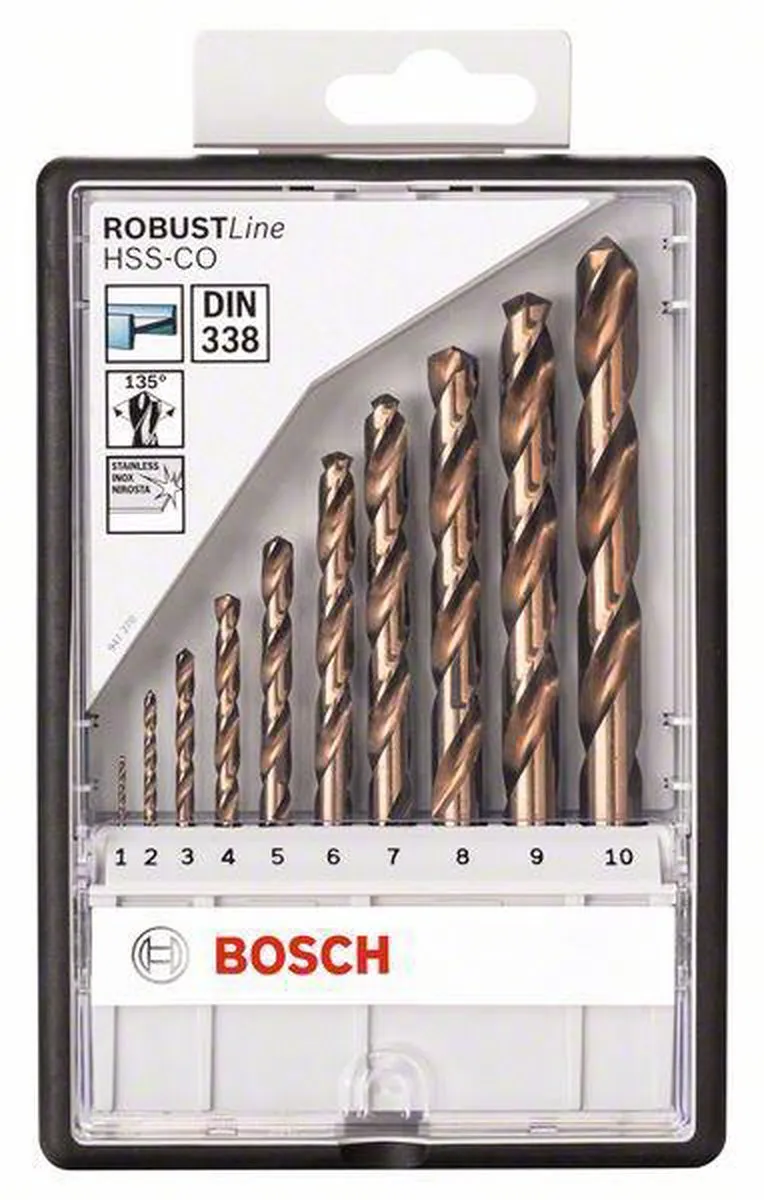 Bosch Professional Robustline HSS-CO Set 1-10mm - Metaal - 10 Stuks - afbeelding 6 van 6