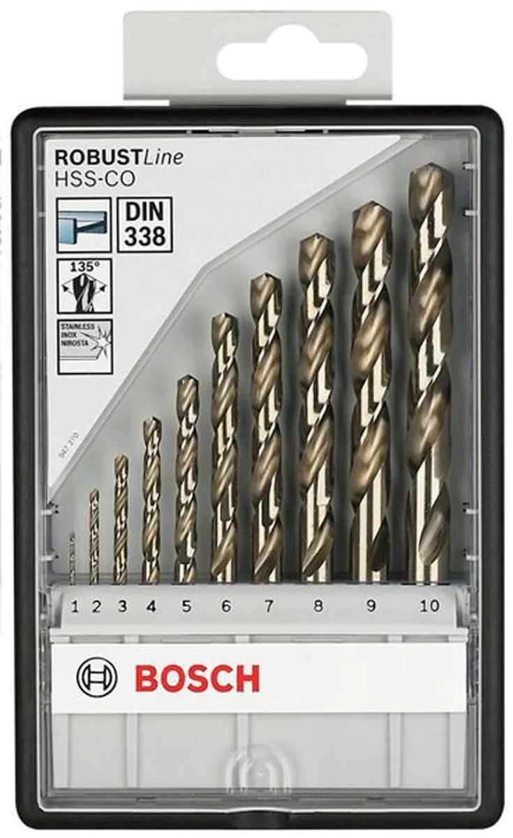 Bosch Professional Robustline HSS-CO Set 1-10mm - Metaal - 10 Stuks