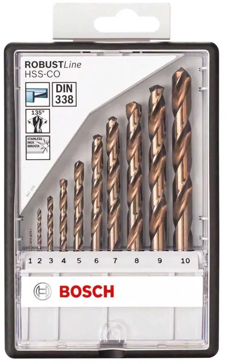 Bosch Professional Robustline HSS-CO Set 1-10mm - Metaal - 10 Stuks