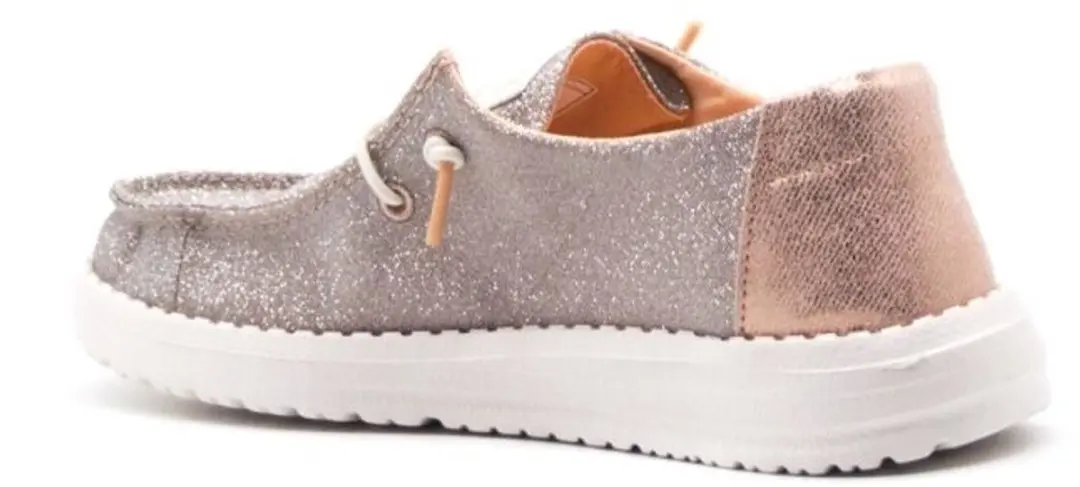HEYDUDE Wendy Metallic Sparkle Instappers - Roze 39 - afbeelding 6 van 6