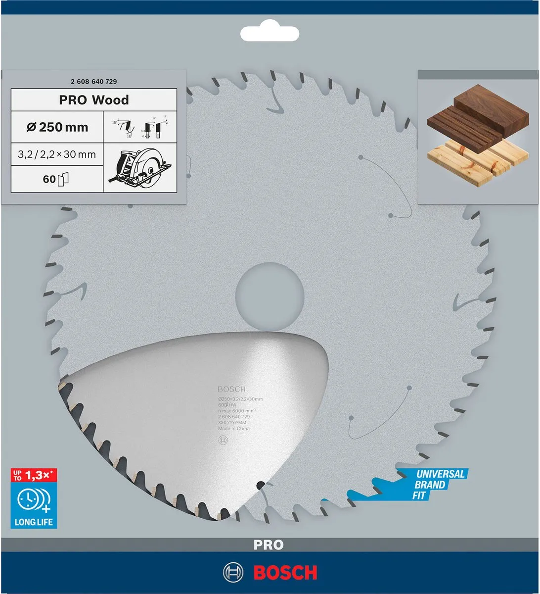 Bosch Professional Cirkelzaagblad Optiline 250mm Hout - 60T