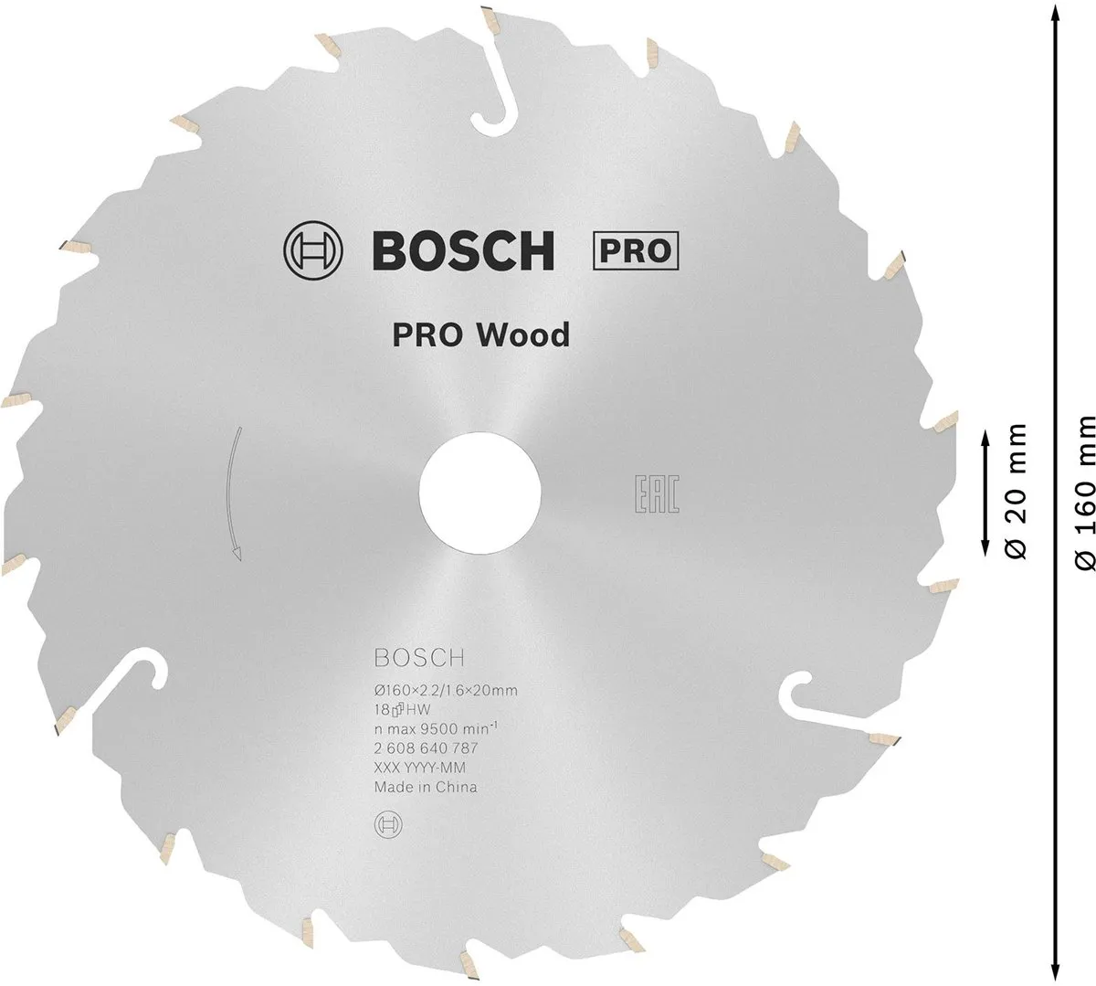 Bosch Professional Cirkelzaagblad CIRKZB SPEED 160X20X2,4 18T - Metaal/Hout