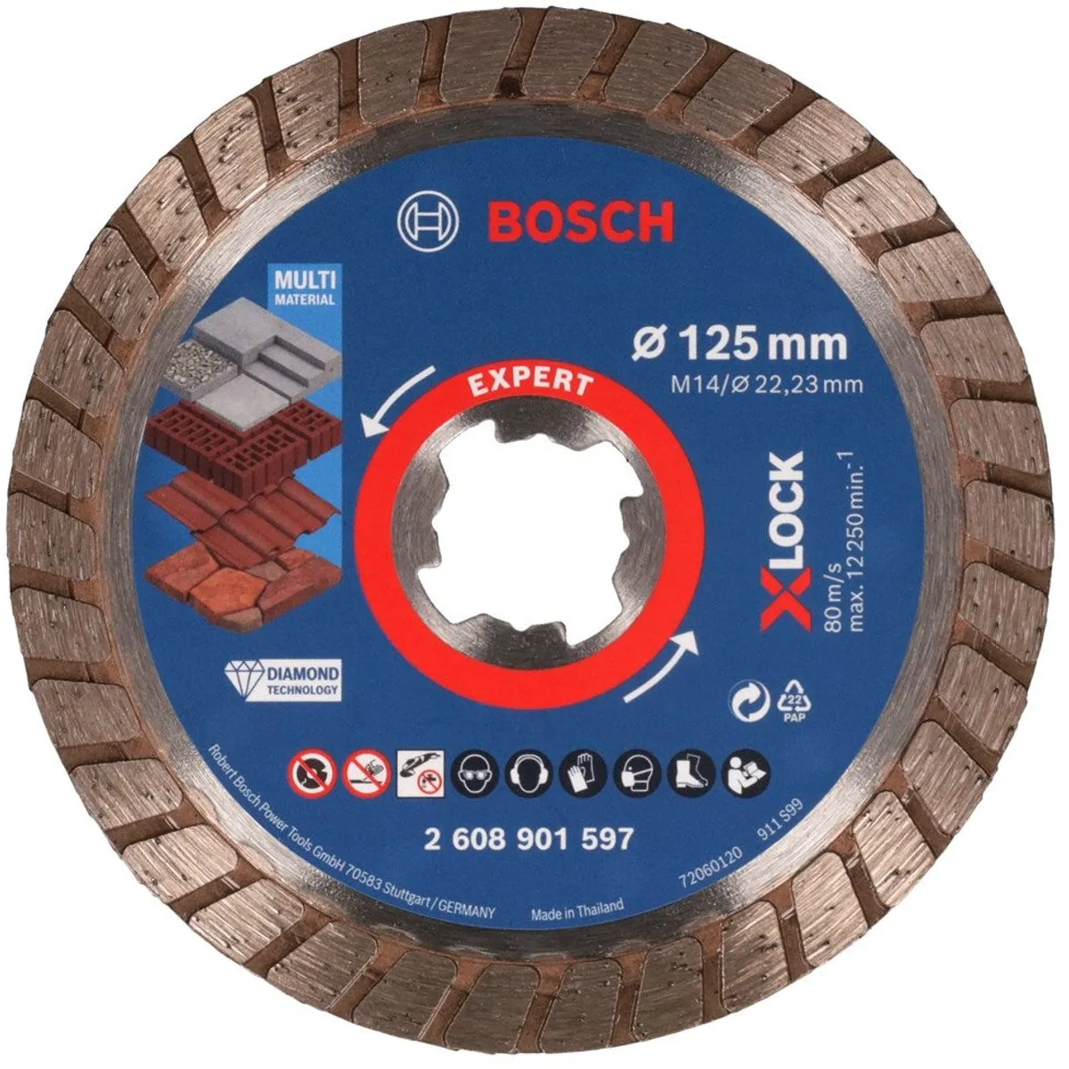 Bosch Professional Expert Multimaterial X-Lock Diamantdoorslijpschijf 125mm
