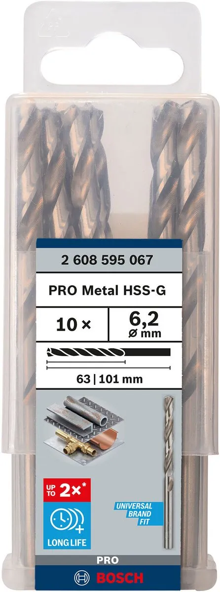 Bosch Professional ST. LINE 6.2mm HSS-G Boor - 10 Stuks