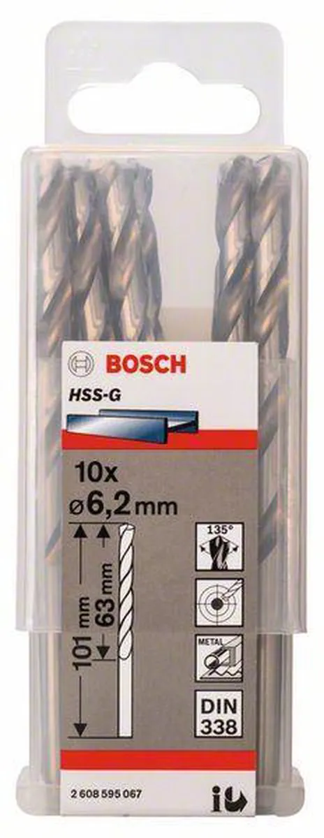 Bosch Professional ST. LINE 6.2mm HSS-G Boor - 10 Stuks