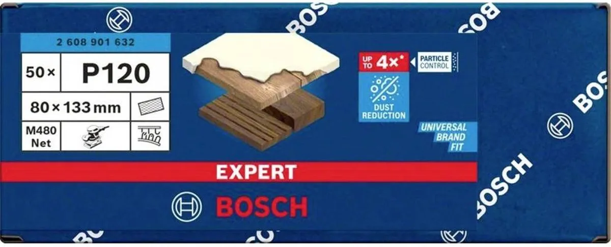 Bosch Professional Schuurnet 120 Korrel - 133x80mm - 50 Stuks - afbeelding 2 van 2
