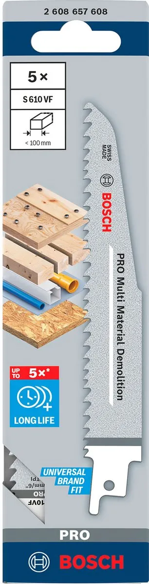 Bosch Professional REC S610VF 5 Reciprozaagblad - Hout