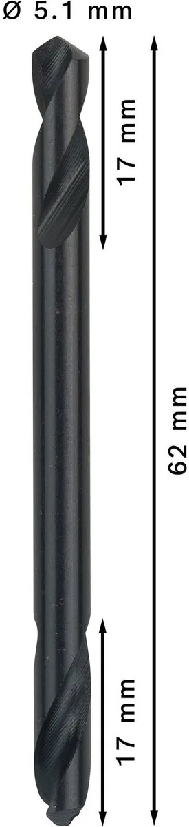 Bosch Professional HSS-G DUBBELBOOR 5.1mm - 10 Stuks