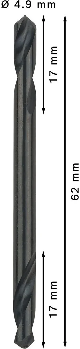 Bosch Professional HSS-G Dubbelboor 4.9mm - 10 Stuks