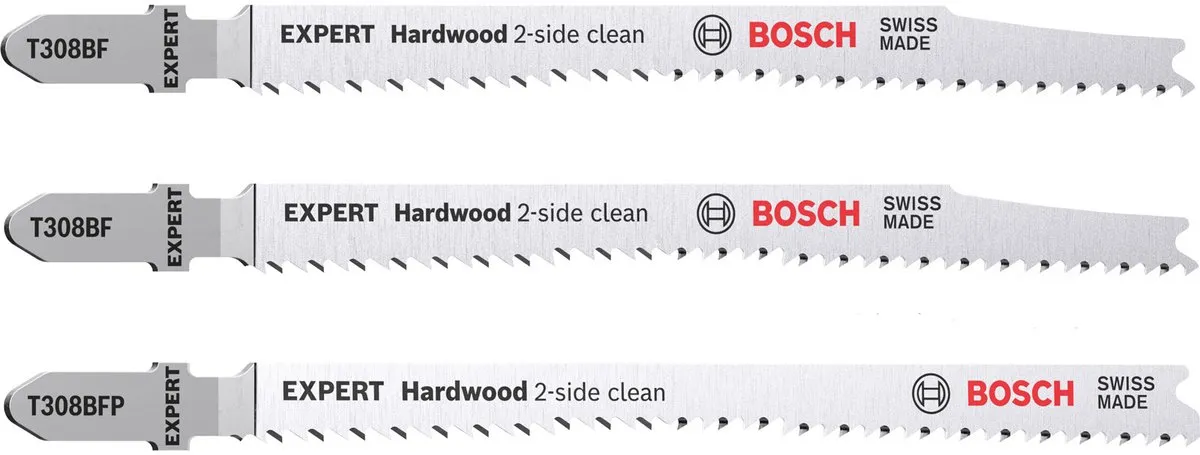 Bosch Professional EXPERT Hardwood 2-Side Clean T308BF/BFP Decoupeerzaagbladen - 3 Stuks