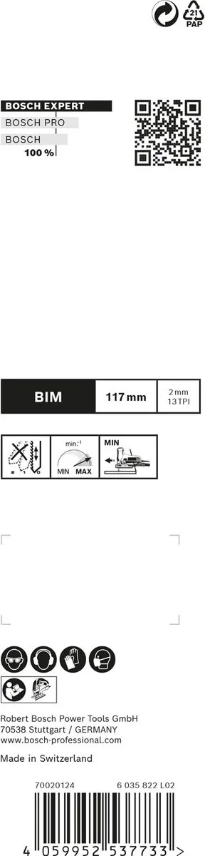 Bosch Professional EXPERT Hardwood 2-Side Clean T308BF/BFP Decoupeerzaagbladen - 3 Stuks