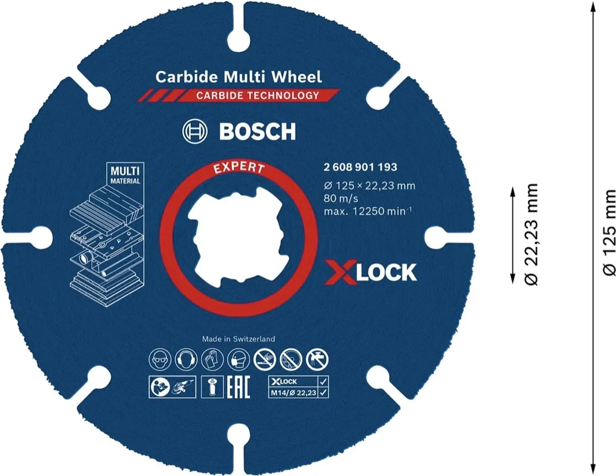 Bosch Professional X-LOCK Doorslijpschijf EXPERT Carbide Multi Wheel 125mm - afbeelding 6 van 6