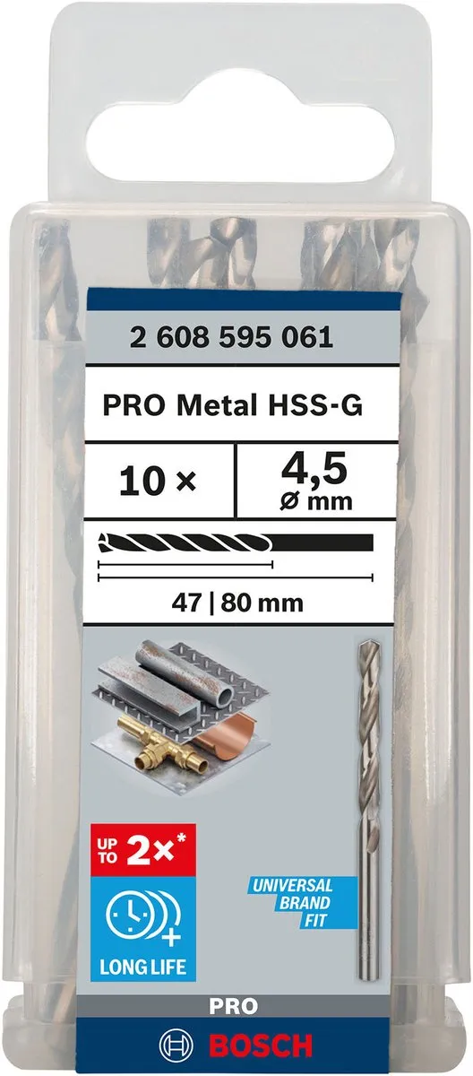 Bosch Professional ST. LINE 4.5mm HSS-G Boor - 10 Stuks - afbeelding 6 van 6