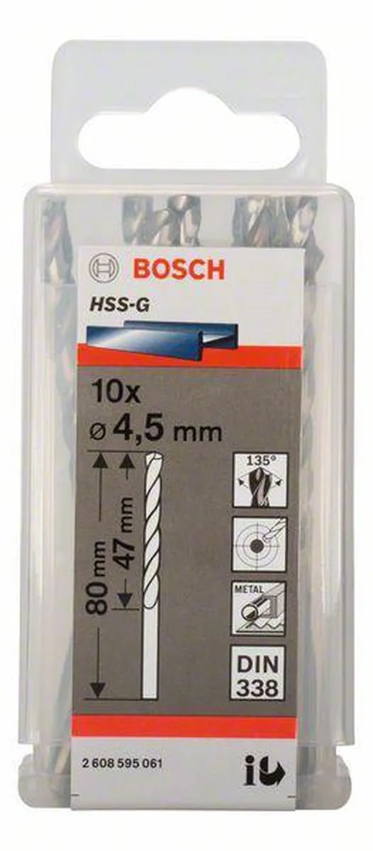 Bosch Professional ST. LINE 4.5mm HSS-G Boor - 10 Stuks