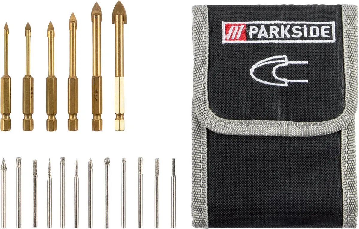 PARKSIDE Glas- en tegelboren 6-delig + diamantslijpers 12-delig - 18 Stuks