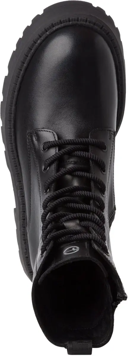 Tamaris Dames Lace Boot Flat Laarzen - Zwart - 37