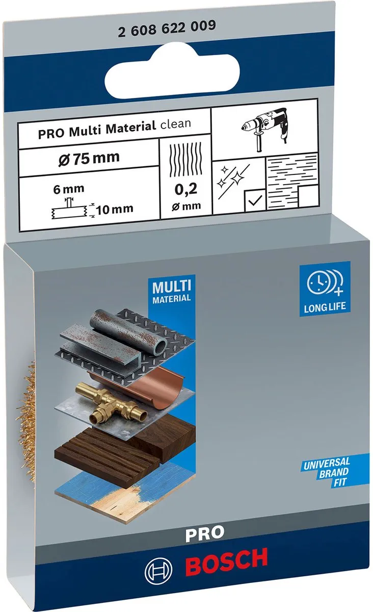 Bosch Professional Schijfborstel 6mm - 75 G - 0.2 Vermessingd